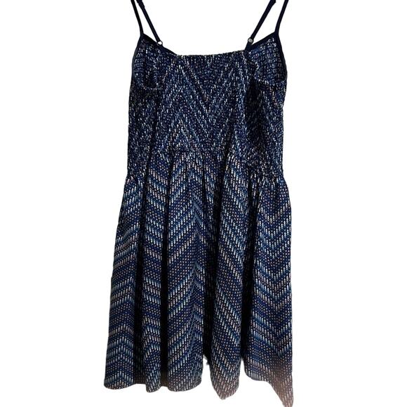 Mason & Mackenzie Shirred Bodice Fit & Flare Dress Size XL Blue, Pink & White - Picture 2 of 7